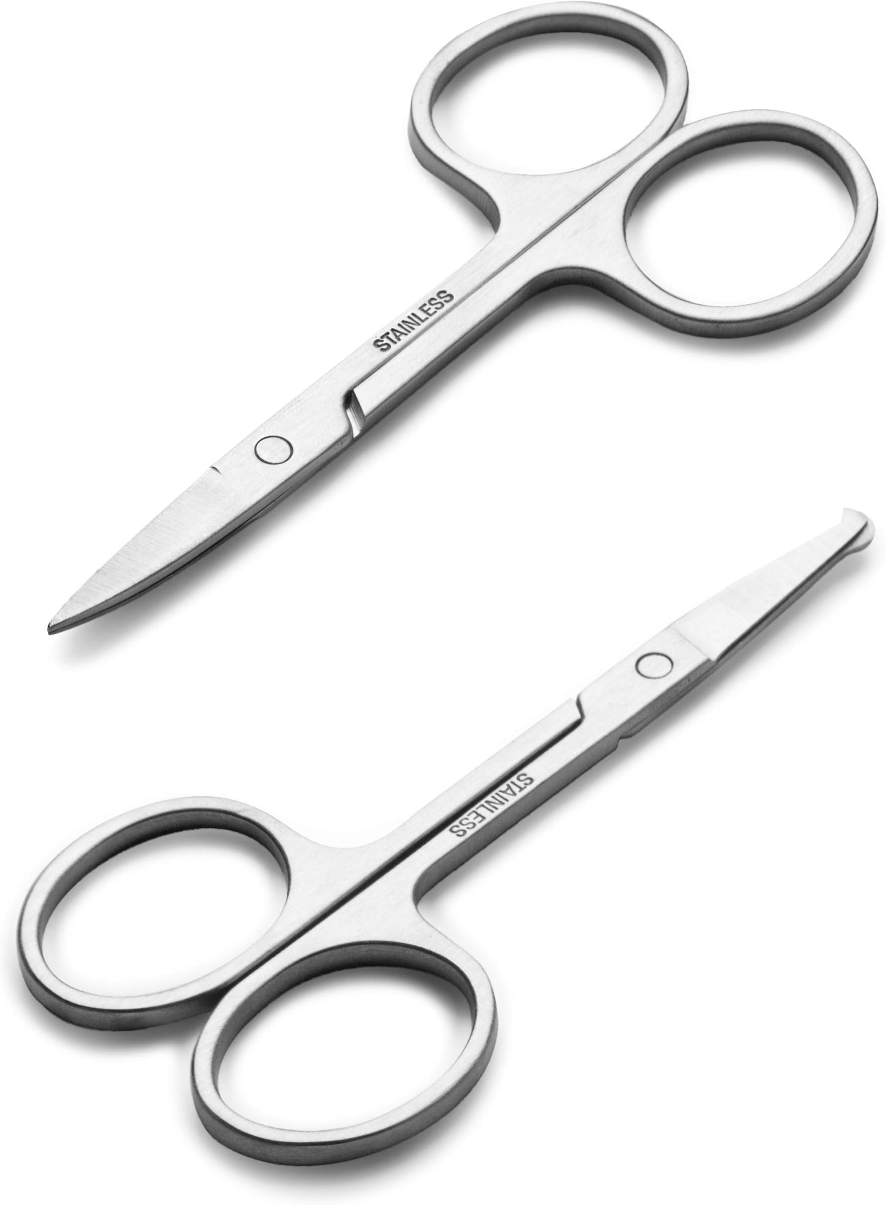 Amazon.com: 3 Pieces Nose Hair Scissors Rounded Tip Scissors Facial ...