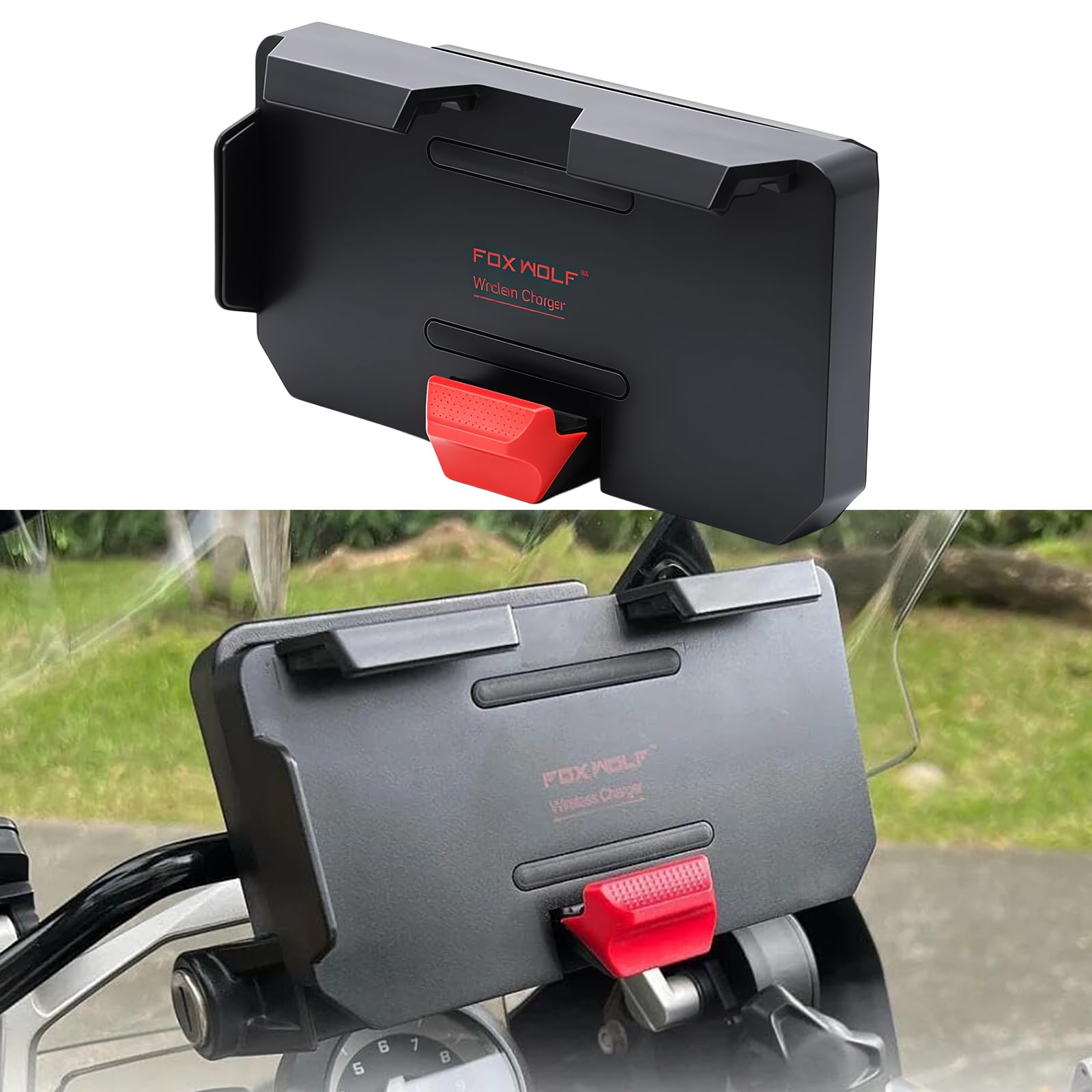 Cargador inalámbrico para motocicleta con puertos USB duales, soporte de navegación de carga rápida compatible con BMW Garmin Navigation Base R1200GS R1250GS F850GS ADV ABS