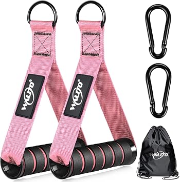 WALITO 3 Fabric Resistance Loop Bands for Legs and Butt and 2 Exercise Handles for Home Gym Equipment