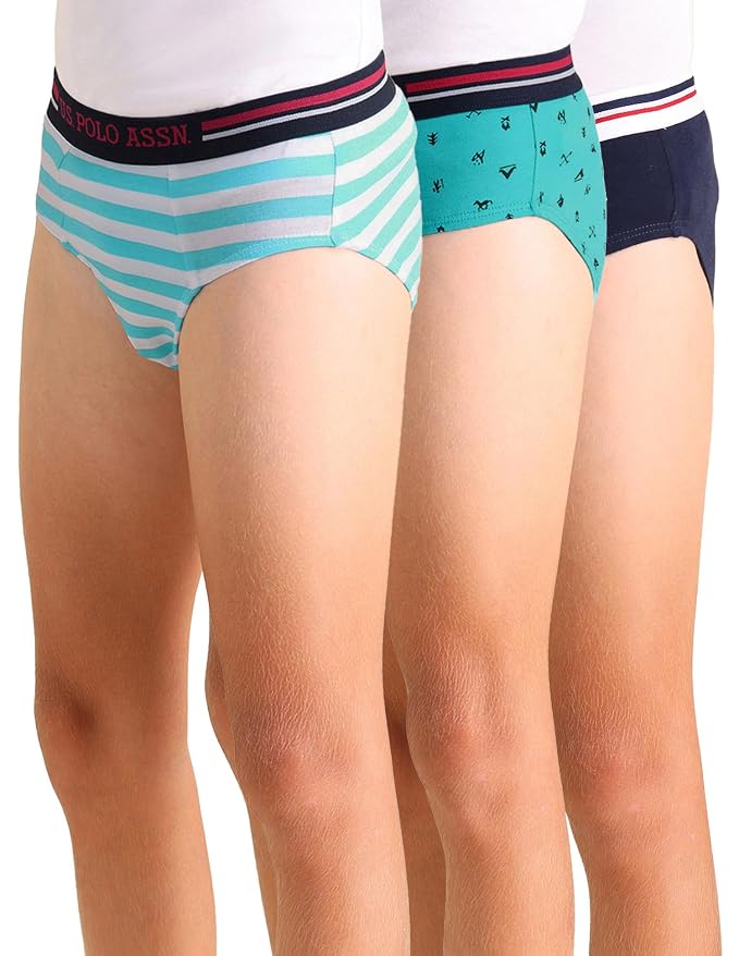 U.S. Polo ASSN. Boy's Cotton Brief (Pack of 3)