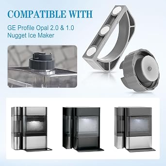 Ice Maker Water Tank Cap Valve Assembly and Magnetic ice Scoop Holder Compatible with GE Profile Opal 2.0 & 1.0 Nugget Ice Maker