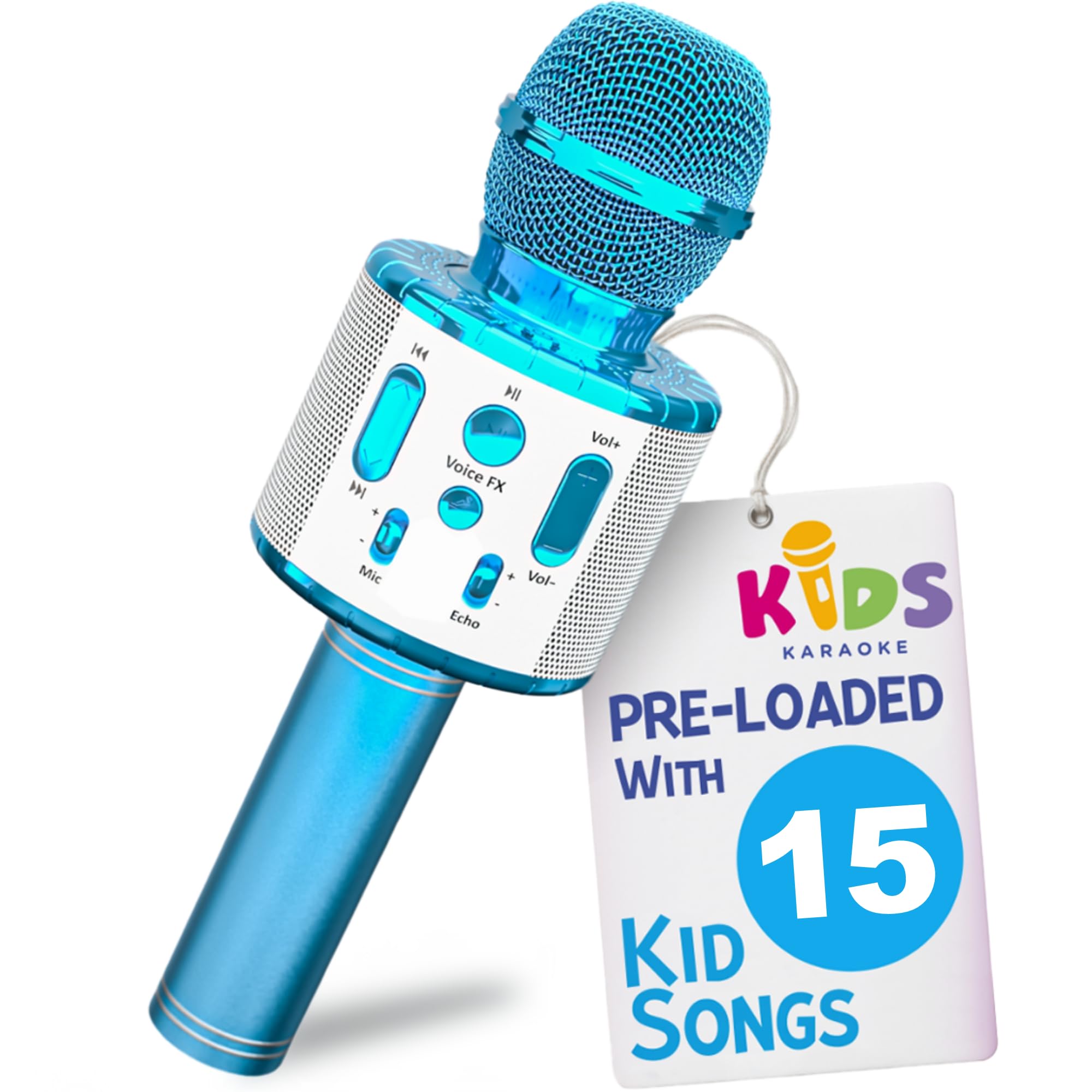 Move2Play, Kids Karaoke Microphone | Includes Bluetooth & Pre-Loaded Songs | Christmas & Birthday Gift | Toy for All Ages - 2, 3, 4, 5, 6+ Year Old Girls, Boys & Toddlers