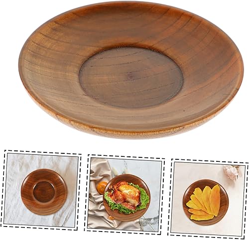 Miniatura 8 de Yardwe 4 unidades de platos de vinagre decorativos para sala, bandejas redondas de madera de madera, platos de servicio para fiestas, bandeja de