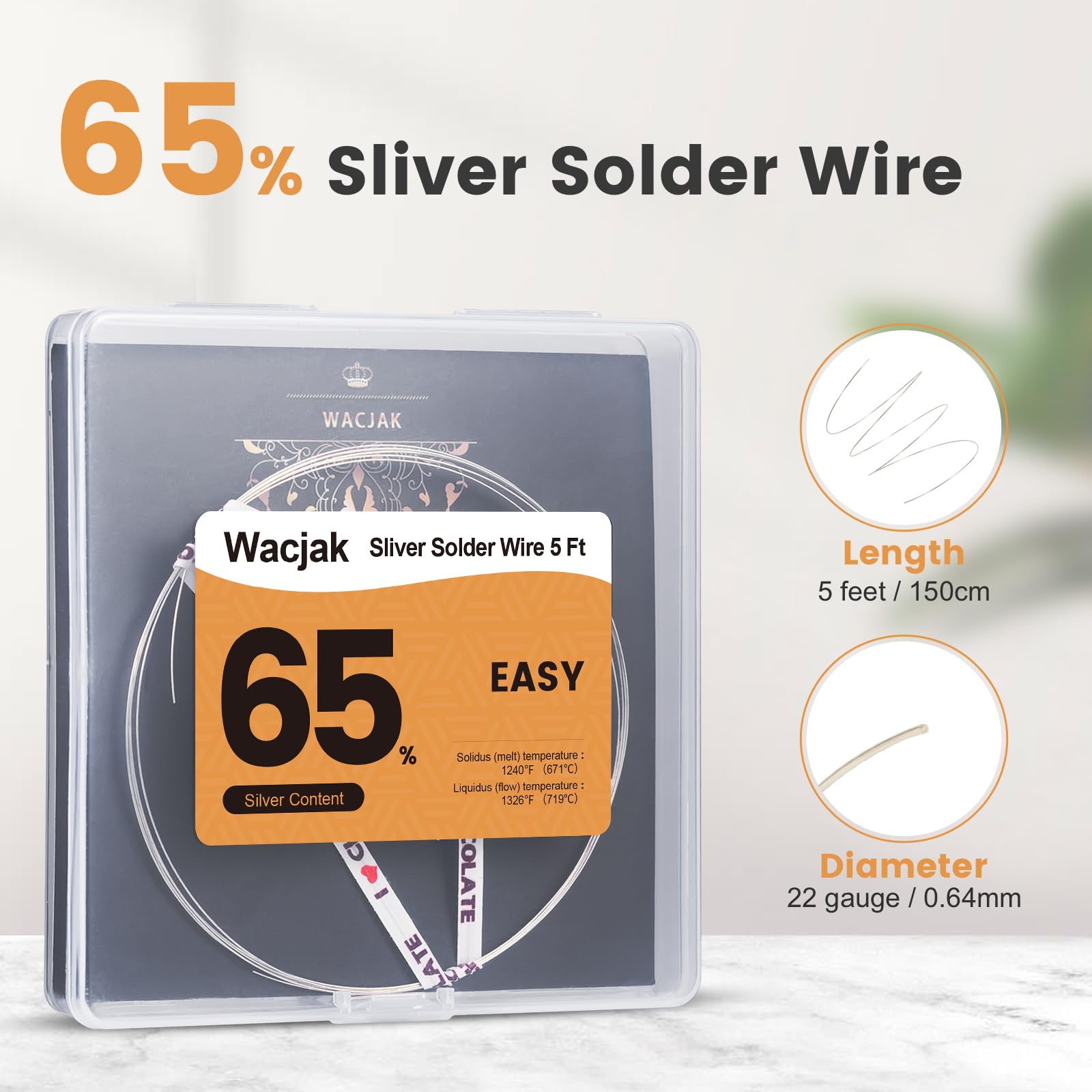 Alambre de soldadura de plata de calibre 22, soldadura fácil para hacer joyas, soldadura de plata para reparación de joyas, 5 pies