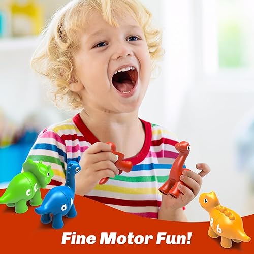 Miniatura 5 de 26 juguetes de aprendizaje del alfabeto de dinosaurio para niños de 18 meses, juguetes educativos Montessori para niños de 3, 4 y 5 años,