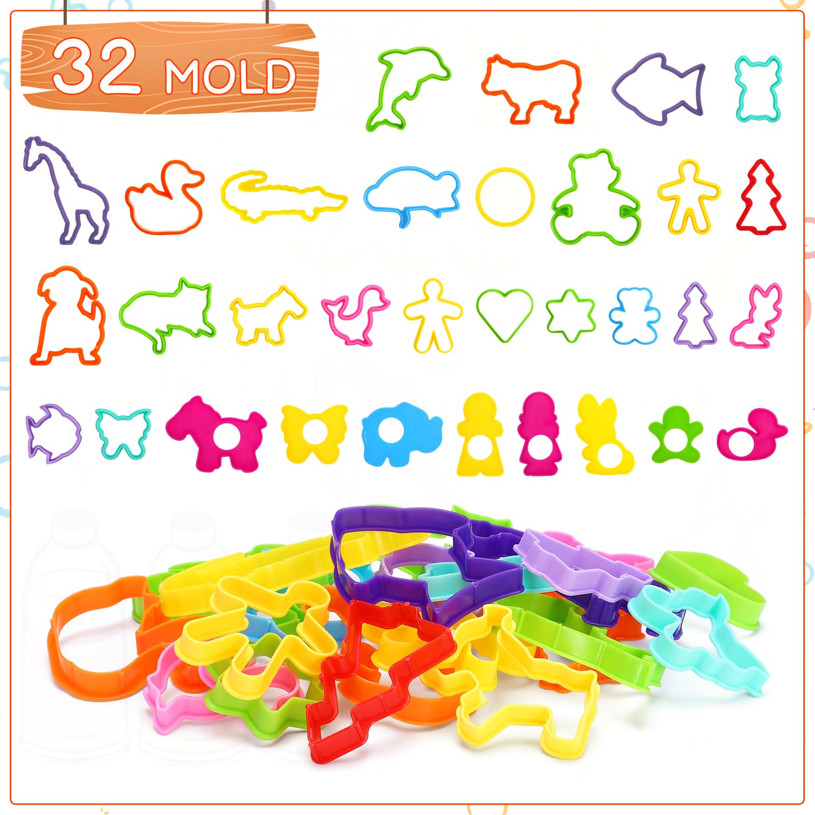 46PCS Playdough Tools and Cutters, PlayDough Accessories Play Dough Tools Rollers Cutters Play Dough Kit for Kids Safety Clay Accessories Molds for Preschool Learning Children Ages 3+ - Image 3