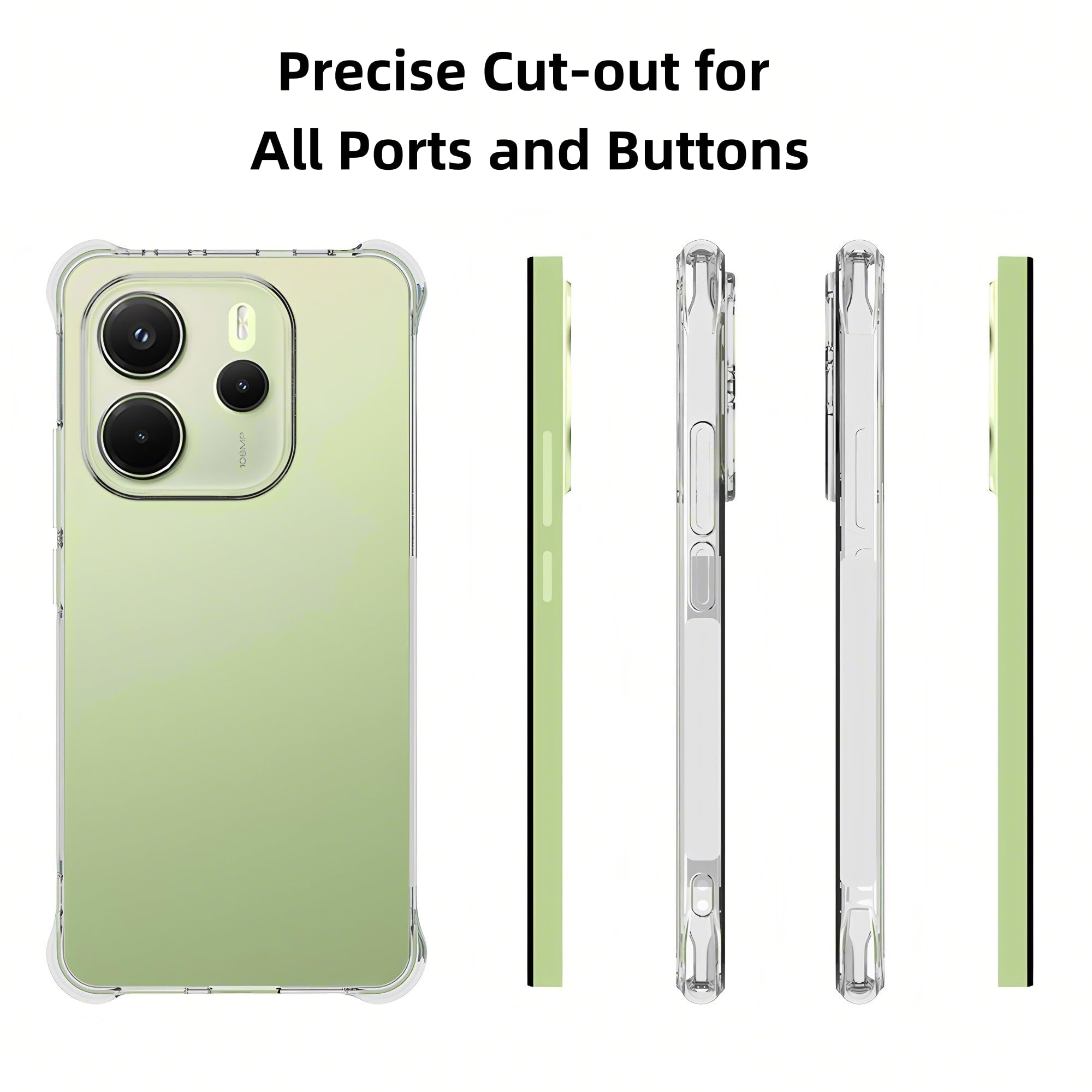 Cover Per Xiaomi Redmi 13C | Custodia Trasparente Antiurto Con Angoli Rinforzati | TPU Morbido