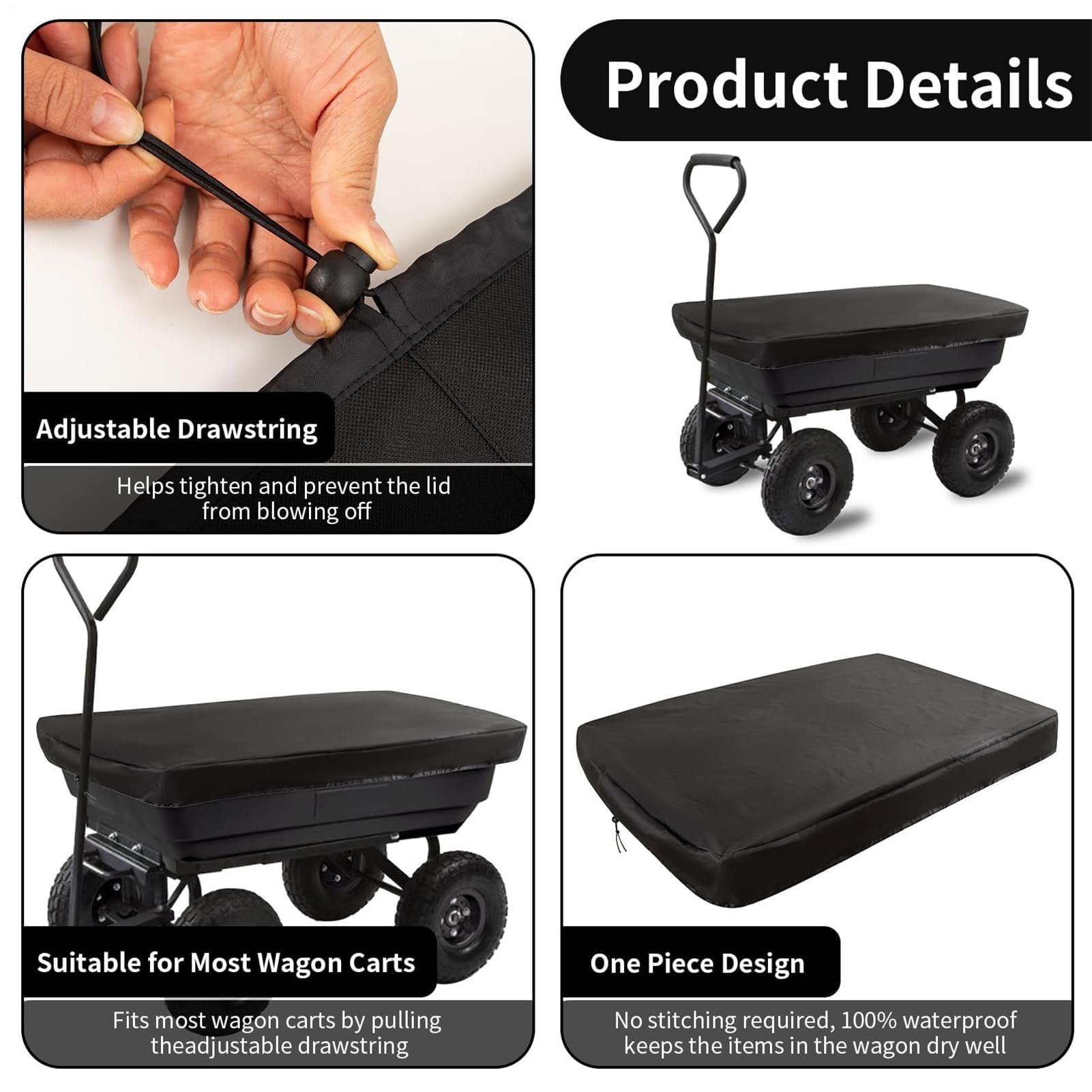 Funda plegable impermeable para carrito de la compra, tela Oxford, protección contra el polvo para jardín al aire libre y camping, resistente al viento, para carrito de compras y patio