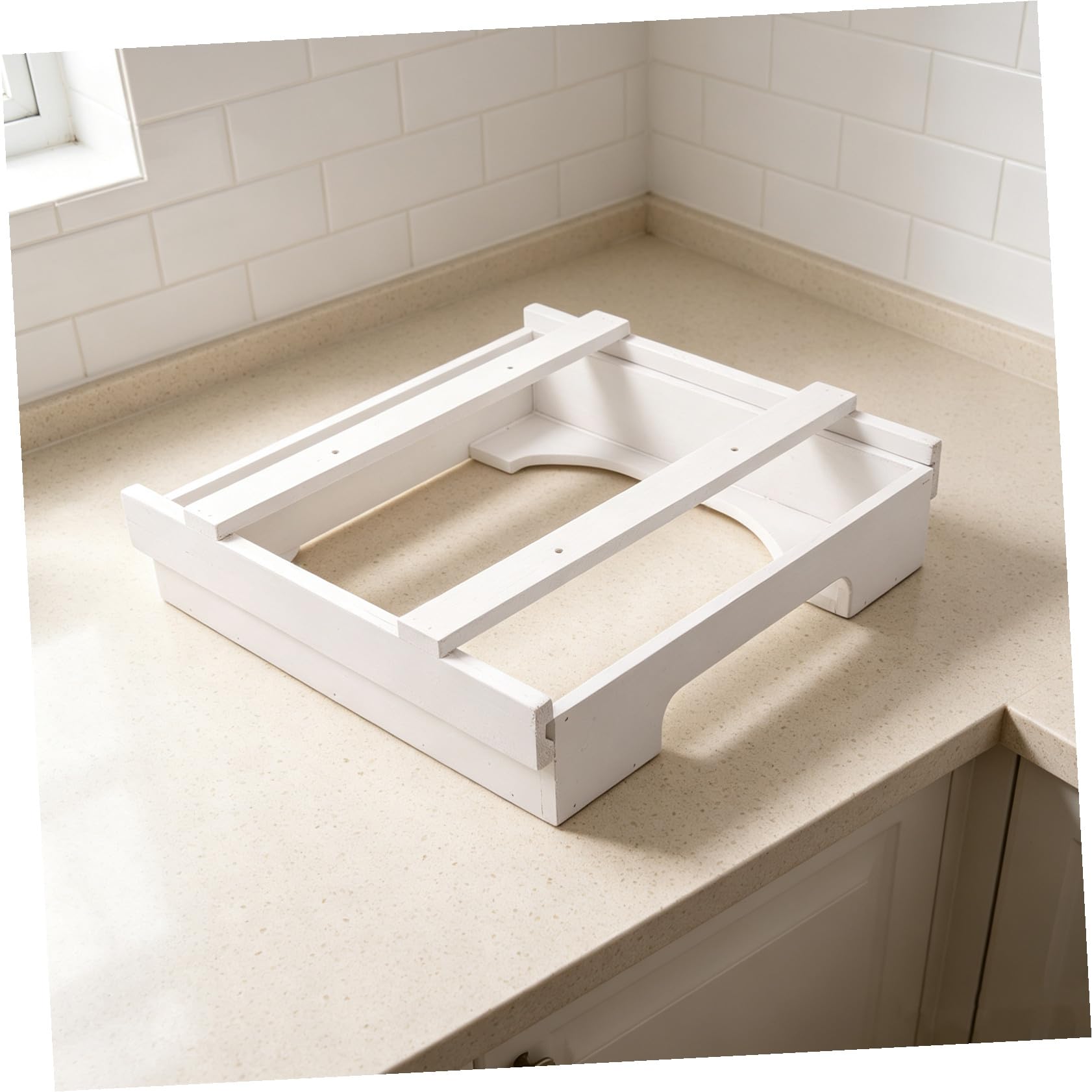 SHOWERORO Organizador Vertical y Ahorra Espacio de Madera Maciza para Platos Desechables de 9 Pulgadas, Fácil de Instalar Adecuado para Campistas y Debajo del Gabinete