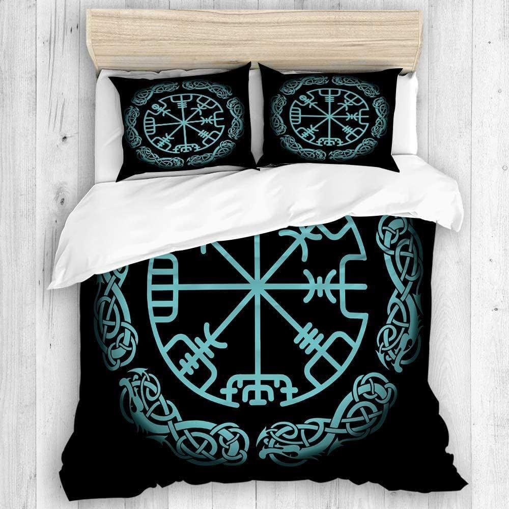 NUEYSP King Size Duvet Cover Sets Viking Bedding for Kids Aldult Duvet Cover with Zipper Closure Hypoallergenic Microfiber Quilt Cover 94.5"x 86.6" + 2 Pillowcases 19.7"x 29.5"