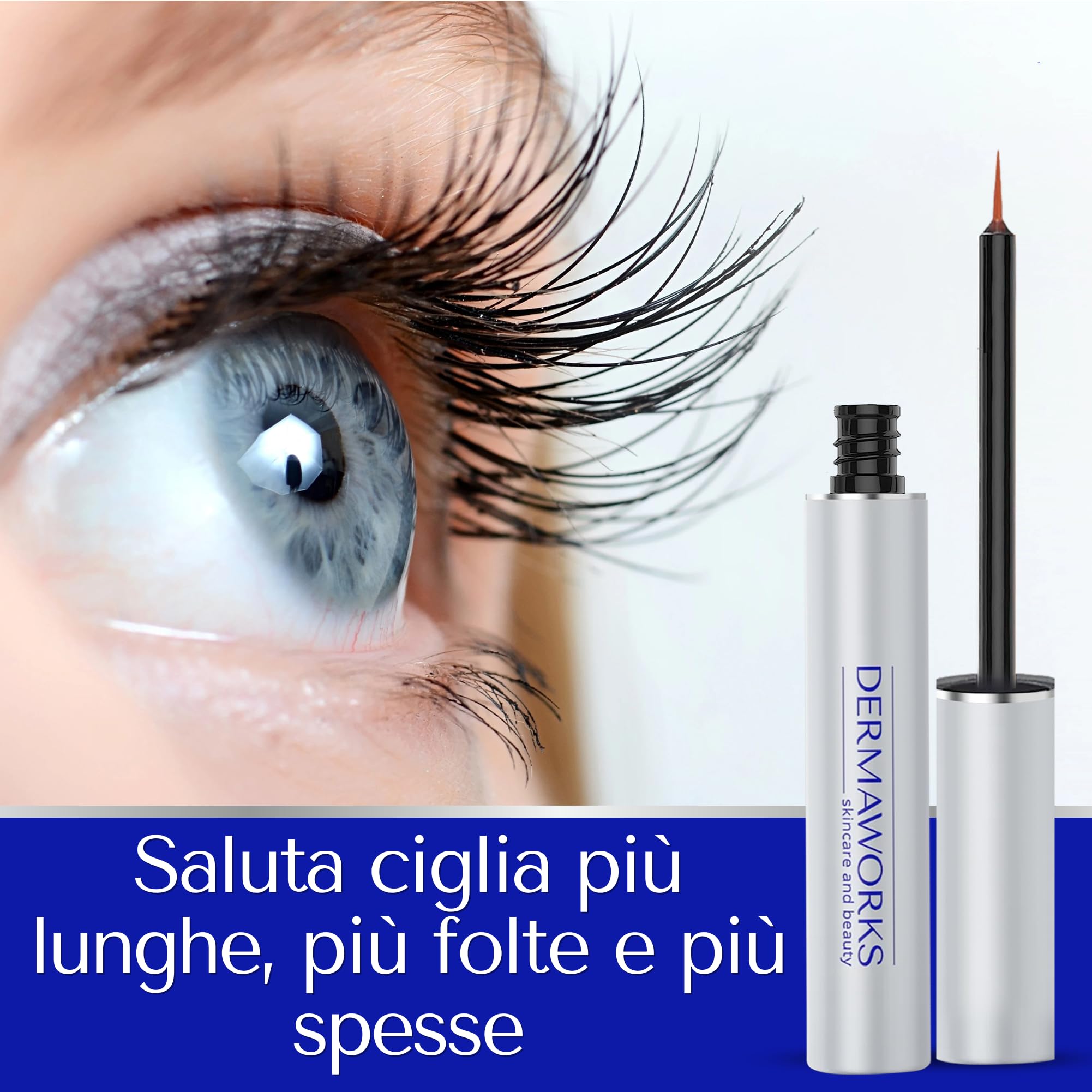 SPECTACULASH SIERO CIGLIA ALLUNGANTE (XL 8ml) Volumizzante e Rinforzante - Formula Peptidica Avanzata Crescita Naturale - Alternativa senza olio all' Olio di Ricino per Ciglia - Lash Serum DERMAWORKS