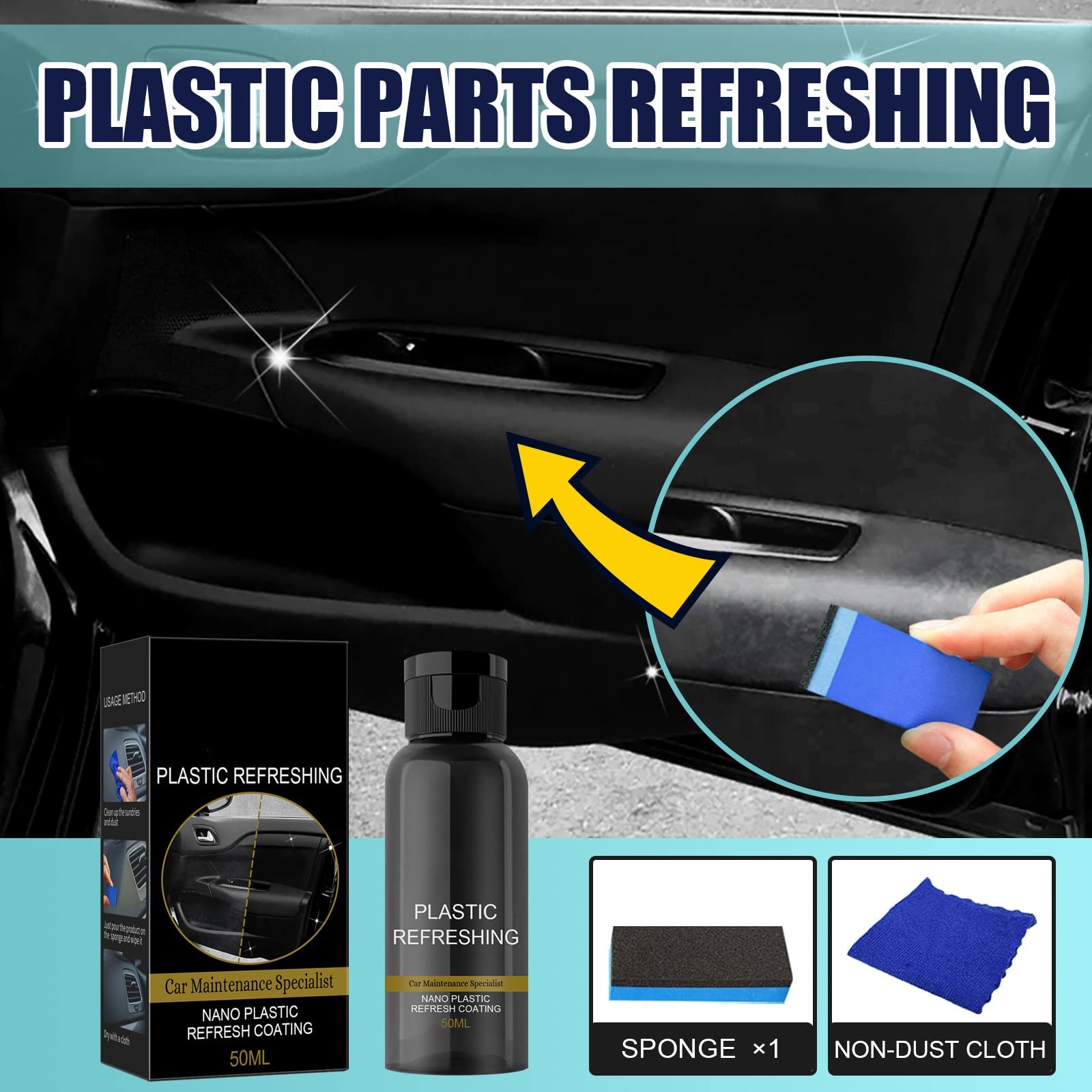 Kit 2 Flacons D'agent De Revêtement Rapide Pour Voiture - Brillant Et Protection Hydrophobe - Pour Carrosserie, Plastiques, Intérieur - Facile à Appliquer