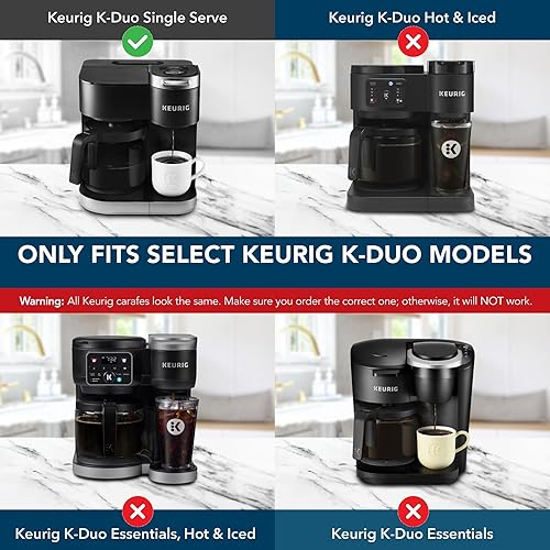 Miniatura 3 de Repuesto de jarra de 12 tazas solo compatible con Keurig-K Duo Single Serve 5100 Model No es compatible con keurig-K Duo Essentials Cafetera de una
