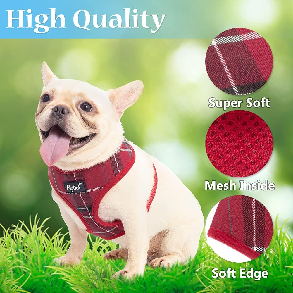 PUPTECK Dog Harness Small Dog Soft Mesh Pet Puppy Cat Comfort Padded Vest No Pull Harnesses and Leash Set - Image 5