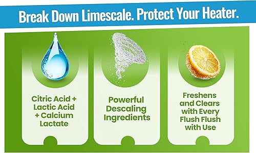Miniatura 6 de Calentador de agua sin tanque en polvo (1.2 libras)  Descalcificadorlimpiador de grado profesional restaura la eficiencia de calefacción. Fácil de