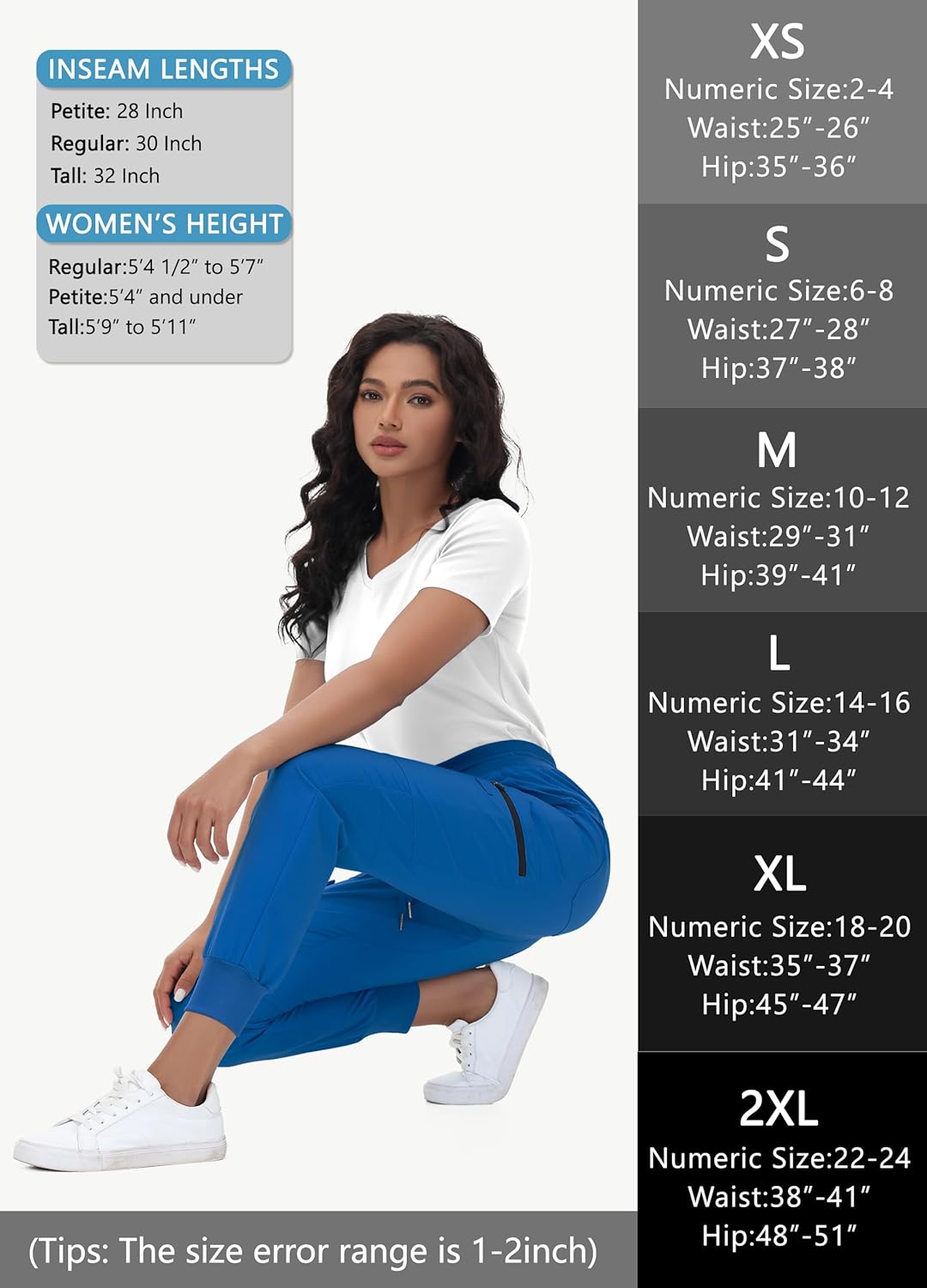 High Waisted Jogger Style Scrub Pants Royal - Image 6