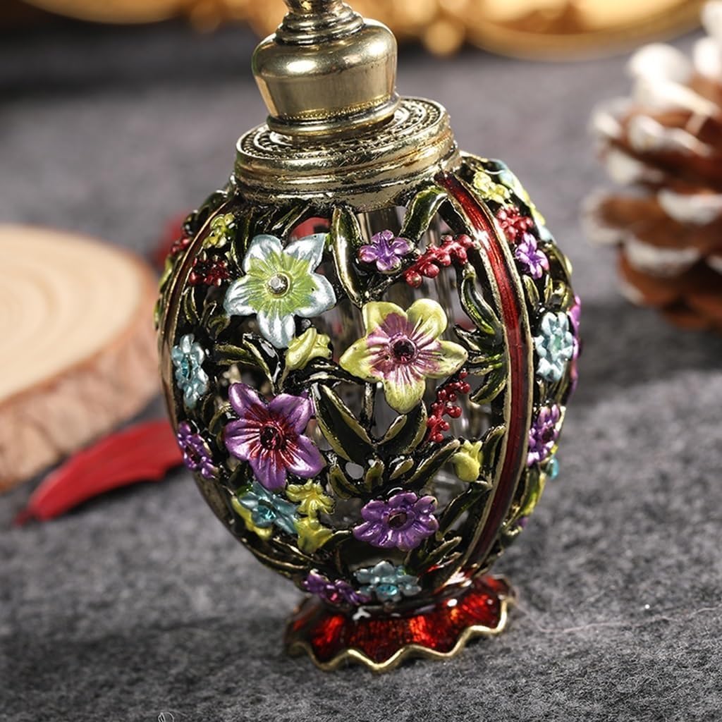 Parfümzerstäuber, Leere Parfümflasche, tragbar, Emaille-Glas, Öl, Bronze, 10 x 5 cm, 12 ml