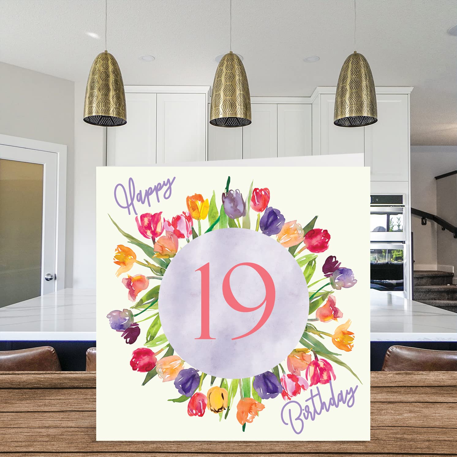 Belles Cartes D'Anniversaire Pour Femme Bouquet De Tulipes Aquarelles