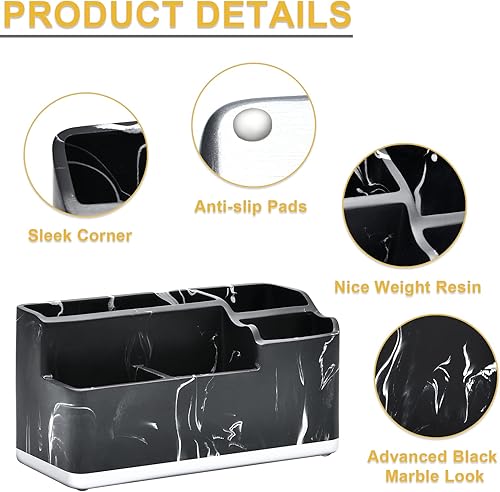 Miniatura 5 de VITVITI Portacepillos de dientes para baño, organizador de baño, encimera de baño, 5 compartimentos, accesorios de baño, almacenamiento para pasta