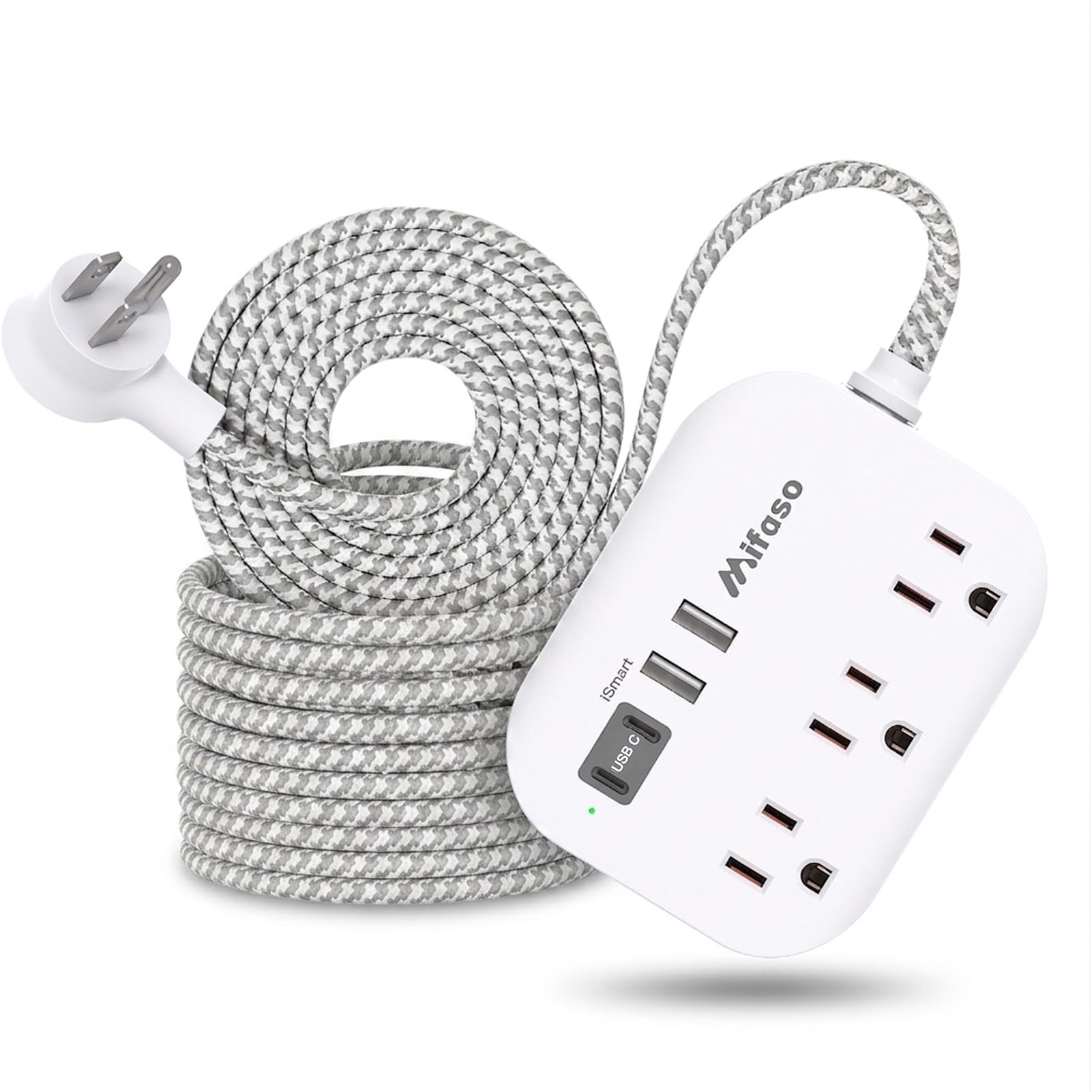 Travel Essentials, Power Strip with USB, Compact Flat Plug Extension Cord — Amazon image 10
