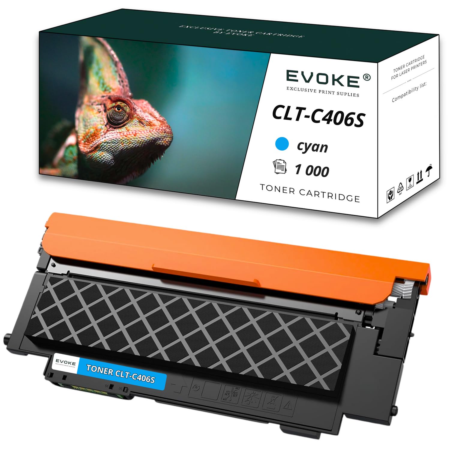 EVOKE CLT-K406S + CLT-C406S + CLT-M406S + CLT-Y406S Toner Kompatybilny z SAMSUNG CLX-3305FN CLX3300 CLX3305FN CLP360 (Zestaw CMYK) 4500 Stron