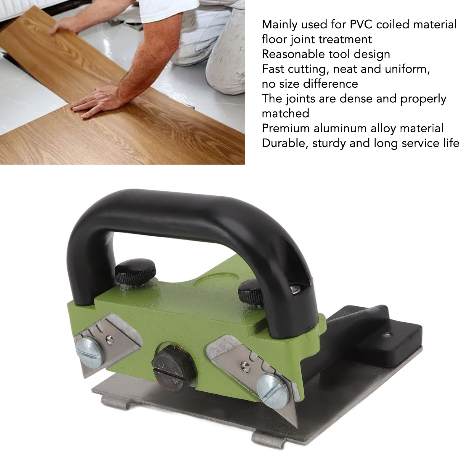 Cortador de suelo vinílico con mango, herramienta manual de ranurado para juntas de PVC, ideal para instalación y reparación doméstica