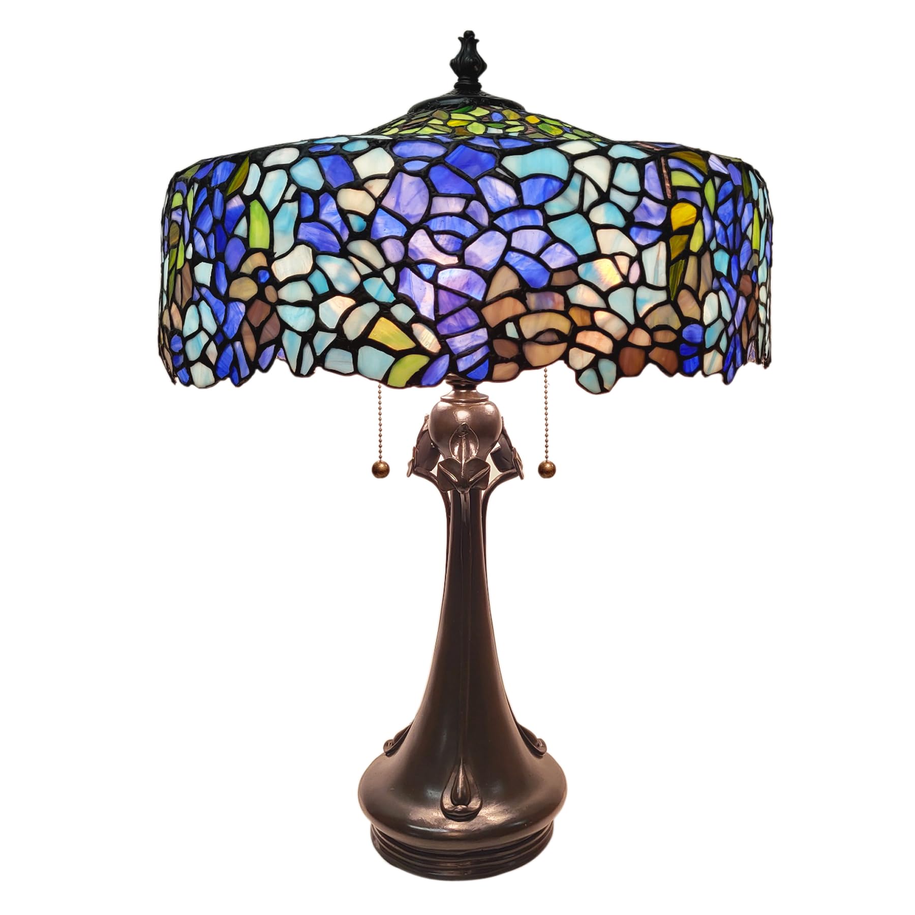 Amazon.com: Fine Art Lighting - Wisteria Stained Glass Table Lamp;  Handcrafted Tiffany Style Shade, Wisteria Flower Design, Antique Home Decor  (18.5" D x 27" H) : Tools & Home Improvement
