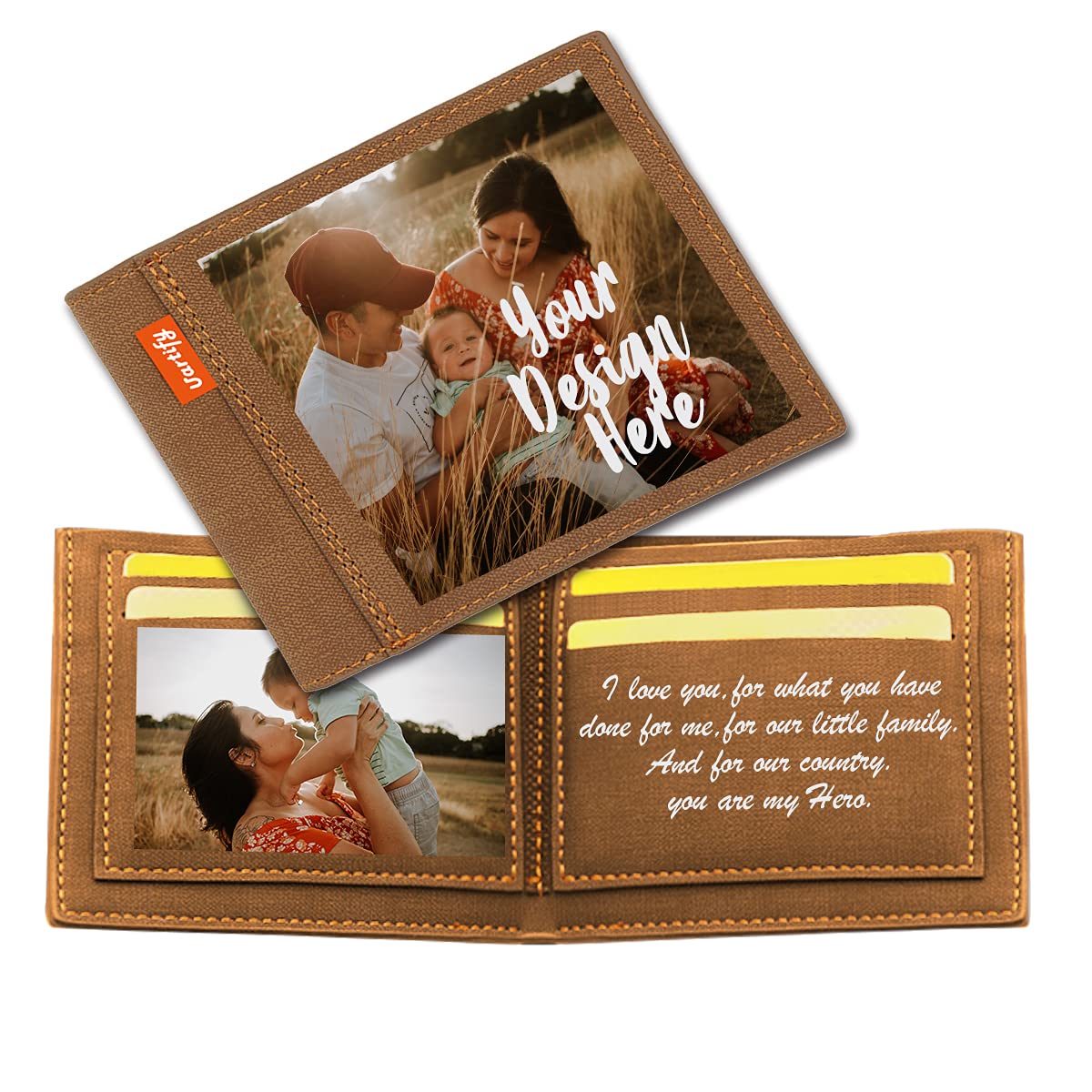 WOWTIFY Custom Photo Wallet Personalized Leather Picture Wallet for Men Father