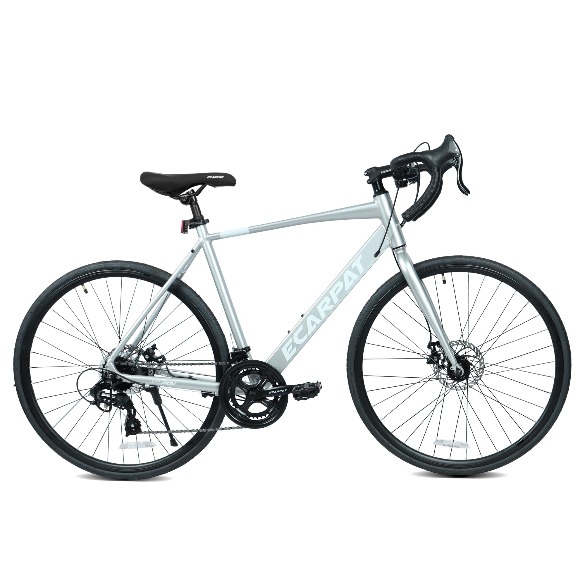 700x28c Road Bike, Lightweight Aluminum Frame 16-Speed Professional Racing Bike with Dual Disc Brakes Fast Acceleration Suitable for Men and Women Ideal for High-Intensity Riding City Commuter