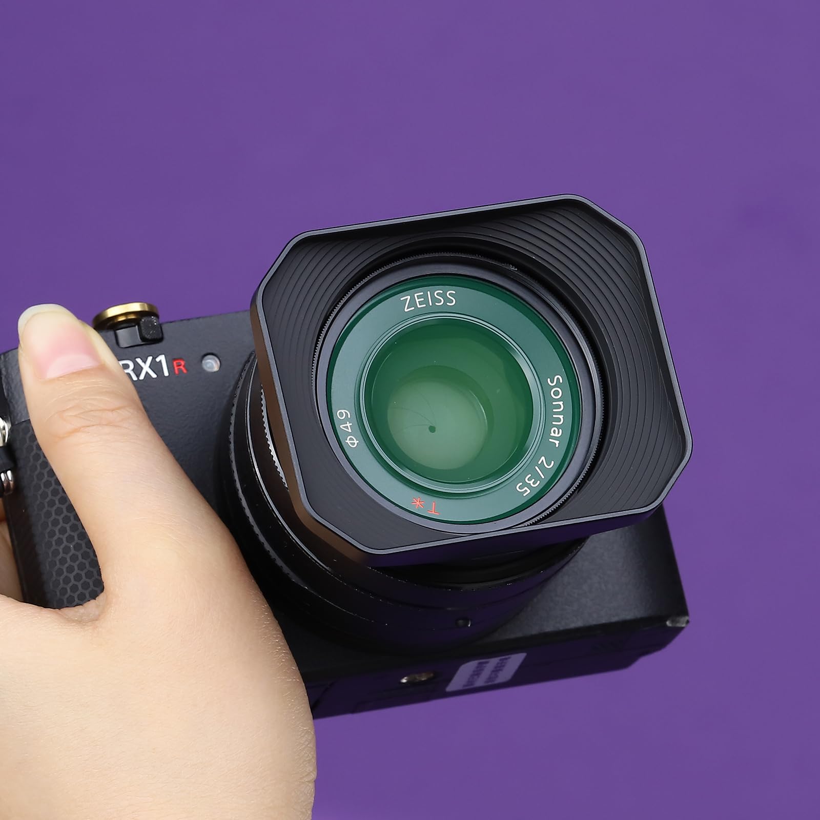 Haoge Paraluce quadrato in metallo per fotocamera Sony RX1 RX1R RX1RII/M2 RX1R III M3 FE 40 mm F2.5 G FE 50 mm F2.5 G FE 24 mm F2.8 G obiettivo baionetta su A7CII A7CR A7R5 LH-S245G-N