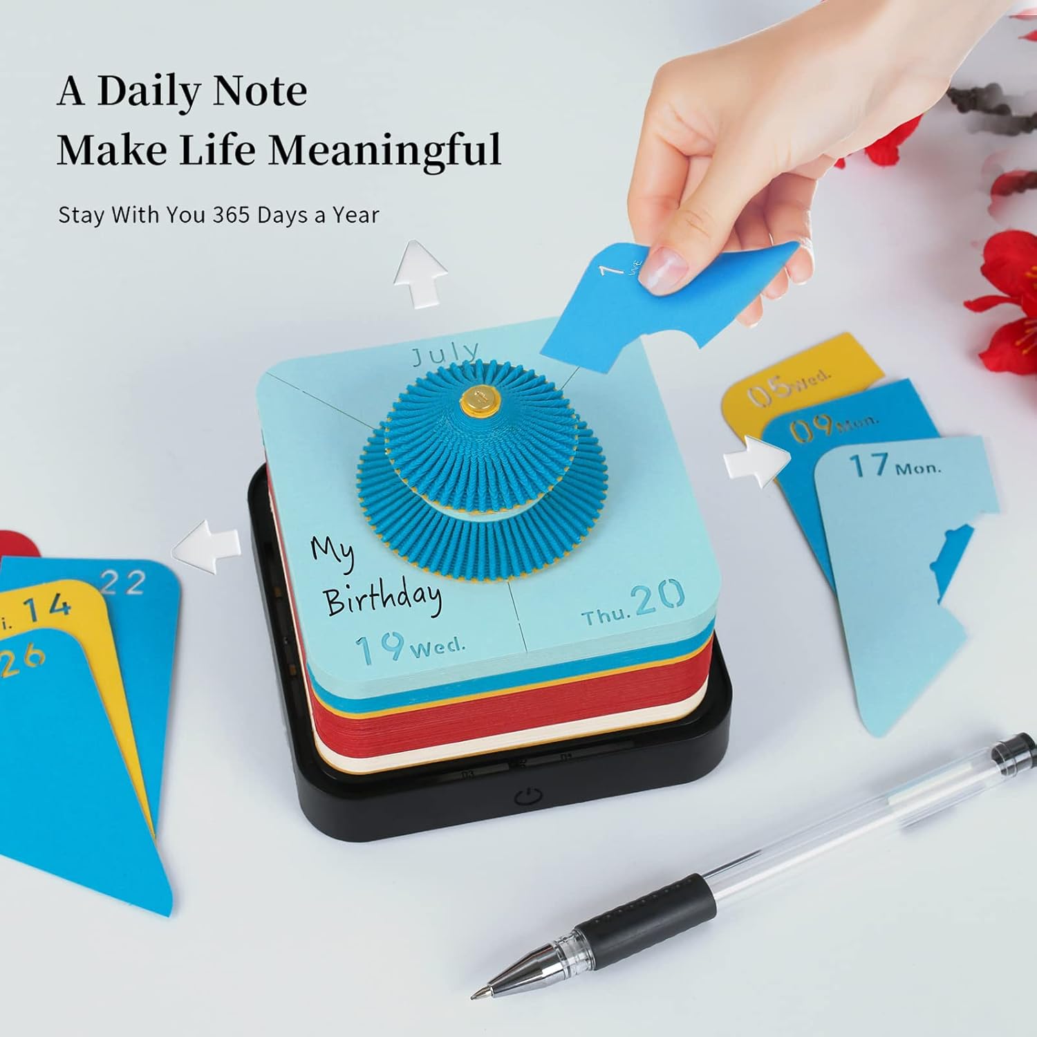 3D Memo Pad Time Piece Calendar 2026,Creative Desk Calendar DIY Notes Notepad With LED Light,3D Art Calendar Paper Carving Gift Desktop Decor-Temple of Heaven
