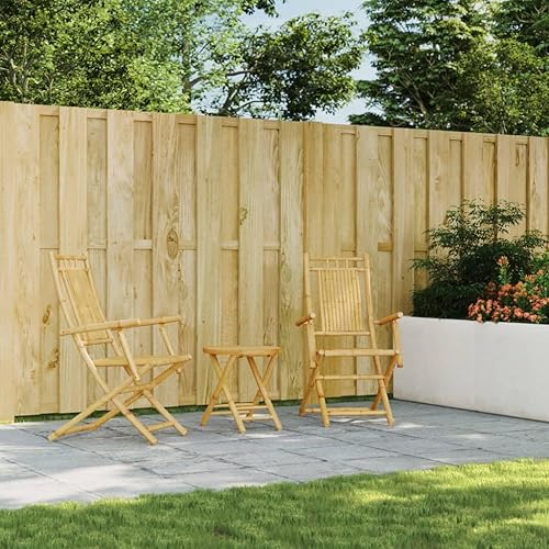 Miniatura 3 de Juego de bistró plegable de bambú compacto, muebles de patio al aire libre, mesa redonda y 2 sillas, estilo rústico para balcón, jardín, terraza,