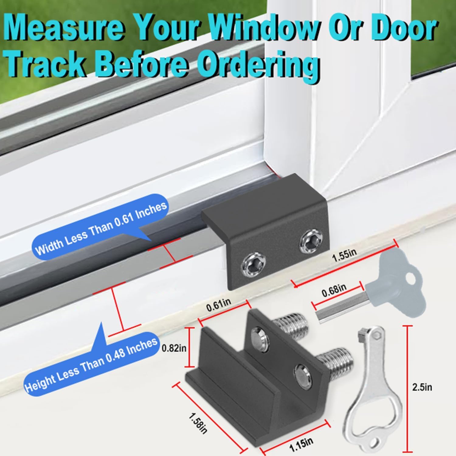 Window Locks,(10 Sets) Sliding Window Locks with Key,Window Locks Security for Up and Down Windows,Adjustable Aluminum Window Stopper,Easv to Install Vertical Window AC Unit Security Lock (Gray)