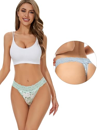 Miniatura 4 de voenxe Tanga sin costuras para mujer, ropa interior de encaje invisible, bragas transpirables y cómodas, bragas suaves con corte láser, tanga,