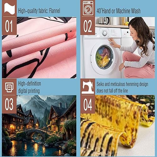 Miniatura 4 de Aidatain Tapiz de paisaje del mundo de cuento de hadas, tapiz grande de 80 pulgadas y 60 pulgadas, tela de franela para colgar en la pared de niños