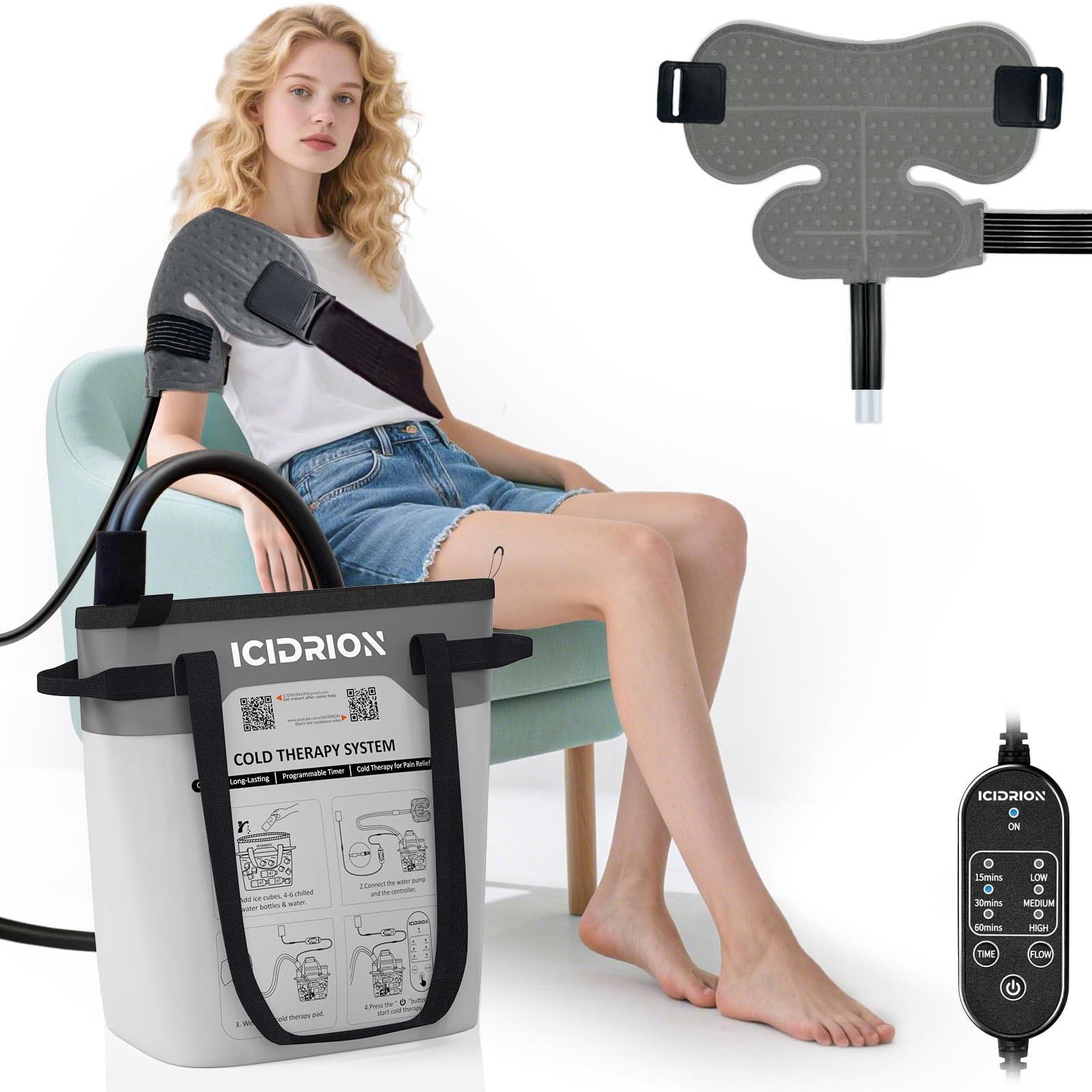 Photo 1 of Cold Therapy Machine, Programmable Ice Machine for Shoulder After Surgery, Portable Shoulder Replacement Recovery System, Cryotherapy Pain Relief w/Compression Pad