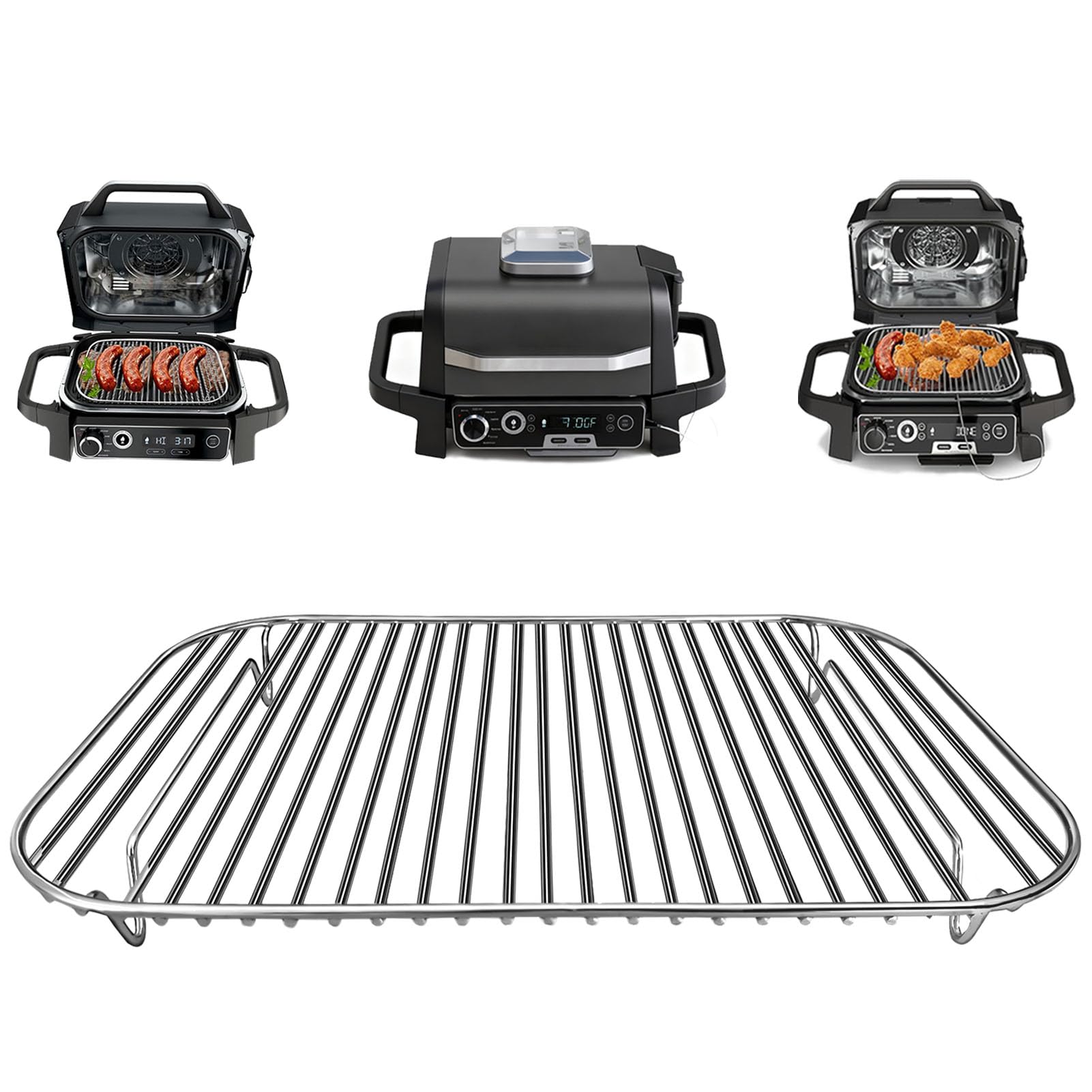 GXF Stainless Steel Grill Rack Accessory for Ninja Woodfire OG701 OG751 Outdoor Grill & Smoker, Outdoor Indoor Replacement Grill Stand, Food Grade & Healthy Cooking, Dishwasher Safe
