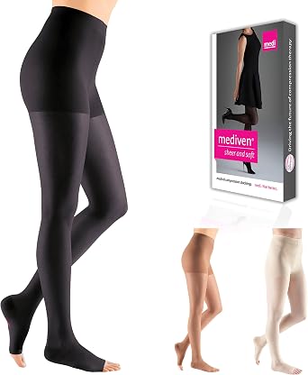 Mediven Sheer & Soft Womens Pantyhose Open Toe 2030 mmHg Stockings