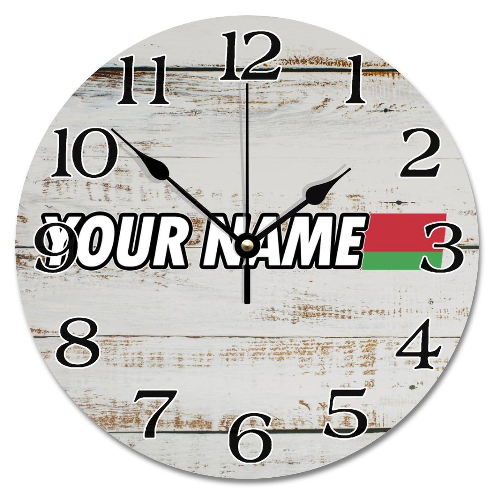 Horloge murale personnalisé Biélorussie de 25cm silencieuse