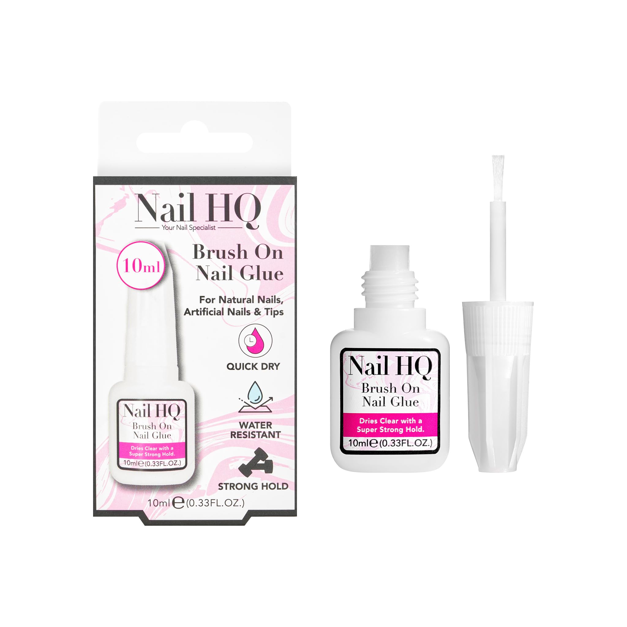 Brush-On Nail Glue 10 ml – Super-Strong Fast-Drying Adhesive for Press-On Nails, Nail Tips, Broken Nails & Nail Art – PETA-Approved, Vegan & Cruelty-Free