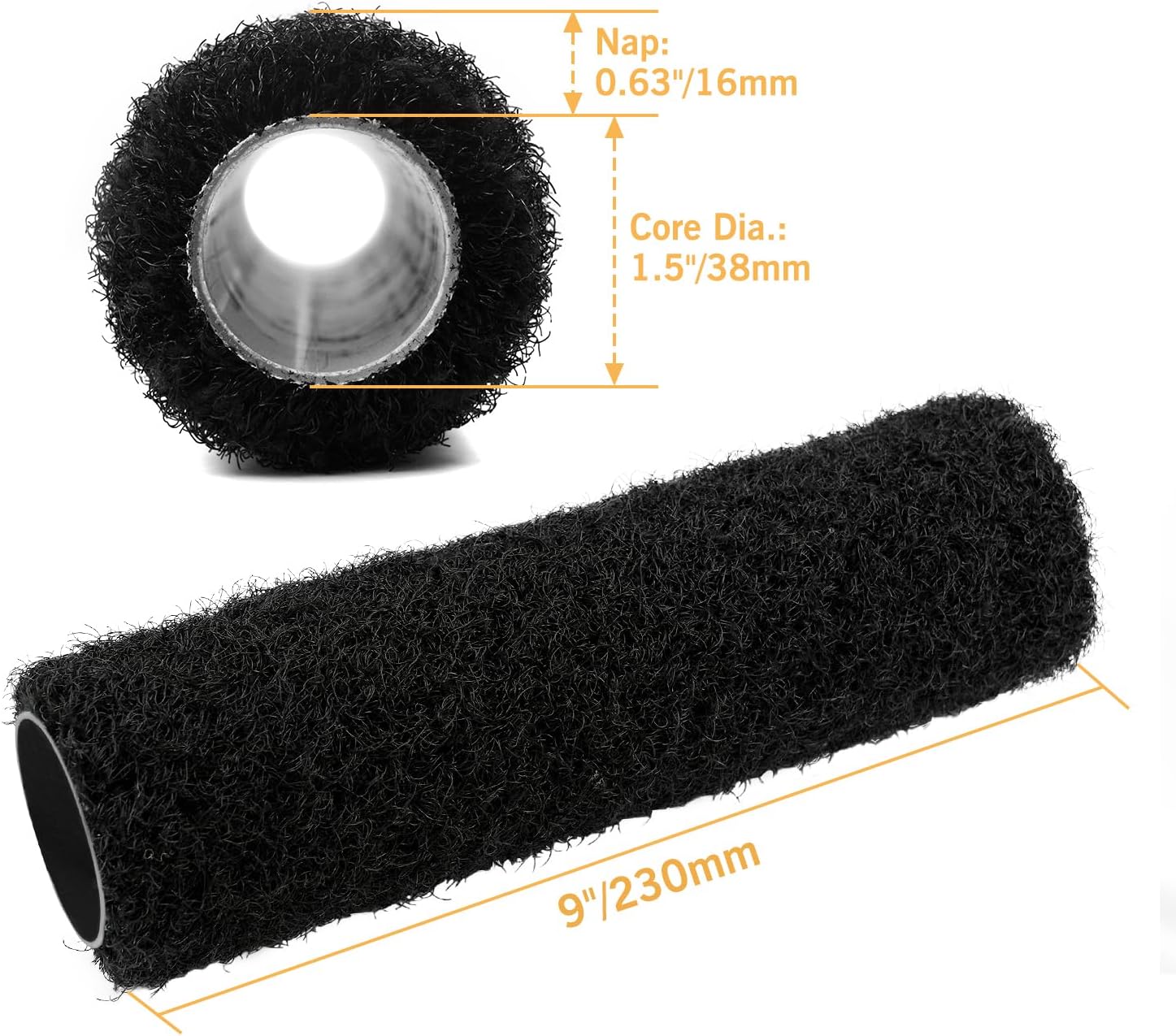 ROLLINGDOG Drywall Skimming Blade & Compound Tool Bundle with Pole Adapter, 24" Blades and 9" Roller Cover for Wall Repair