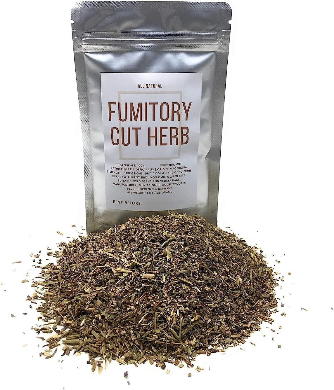 Fumitory Herb - Ingredients: 100% Natural, Cut, Dried Fumitory (Fumaria Officinalis) From Macedonia - Net Weight: 1 oz / 28 Grams