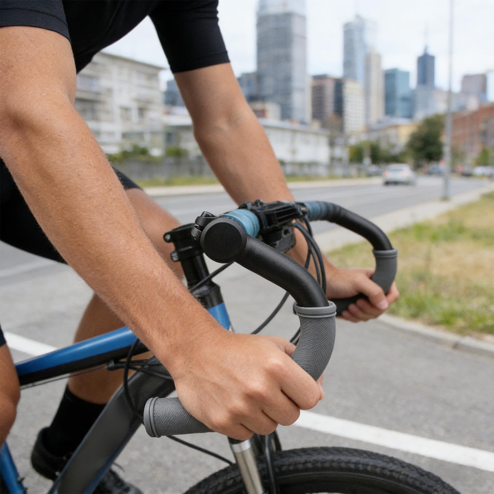 Maniglie per manubrio MTB - Maniglie ergonomiche in alluminio, estensibili antiscivolo, per escursioni in bicicletta urbana