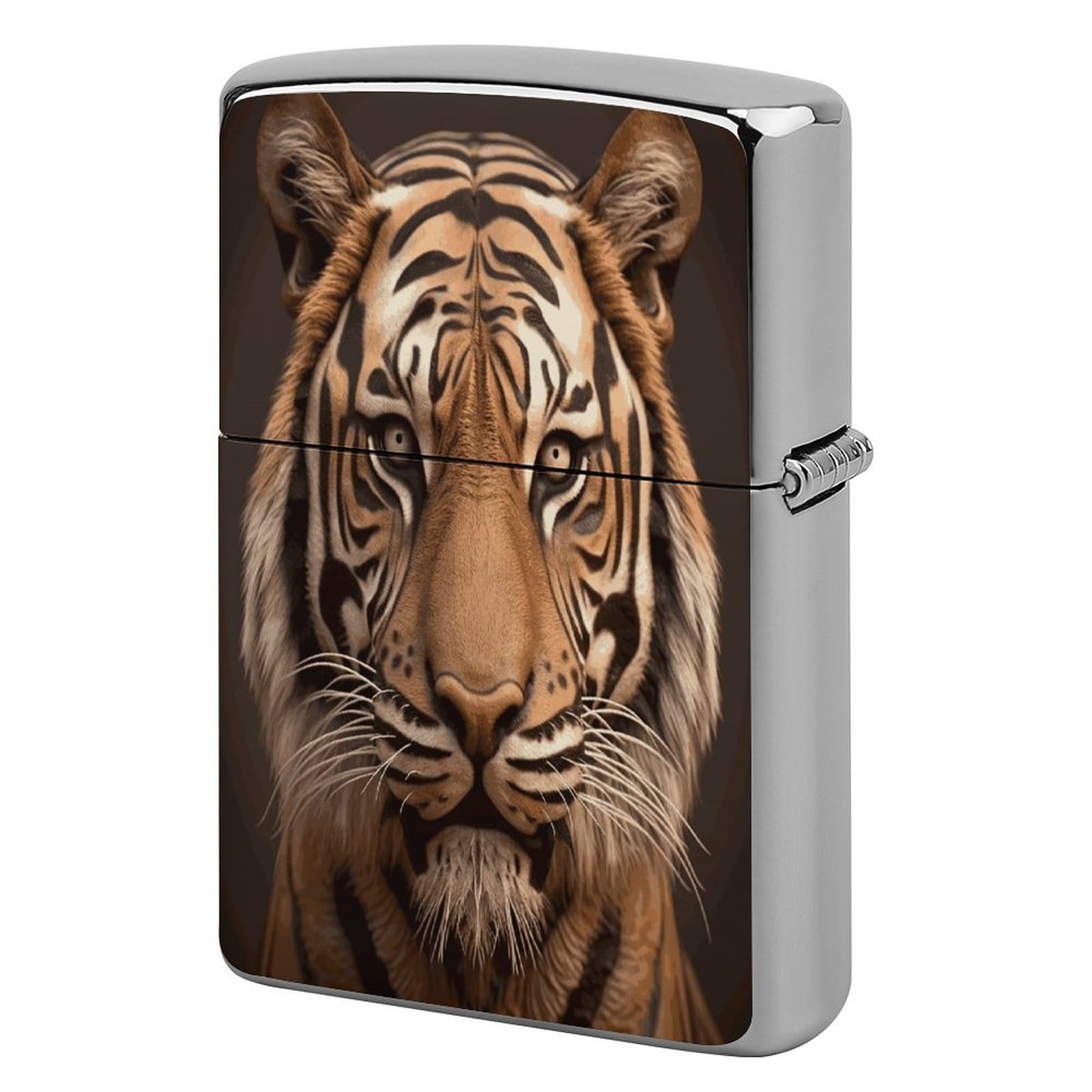 Btcowzrv Style 3D Tiger Head Metal Lighter Case Sleeve Cover Holder