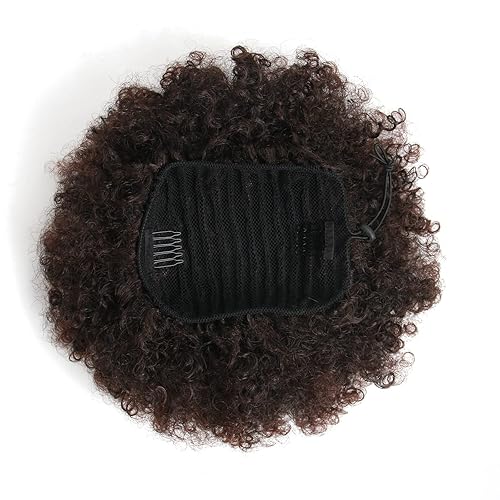 Miniatura 2 de Extensión de cola de caballo afro rizada con cordón para mujeres, cola de caballo afro con cordón, rizos afro esponjosos, piezas de cabello