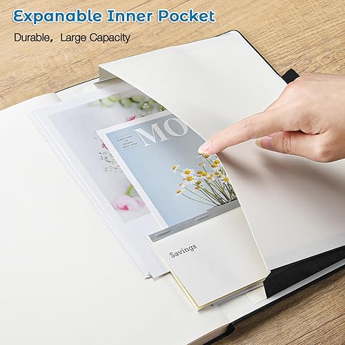 Miniatura 4 de Cuaderno de papel cuadriculado, cuaderno de tapa dura de 8.5 x 11 pulgadas, cuaderno de cuadrícula para mujeres, hombres, diarios grandes de cuero