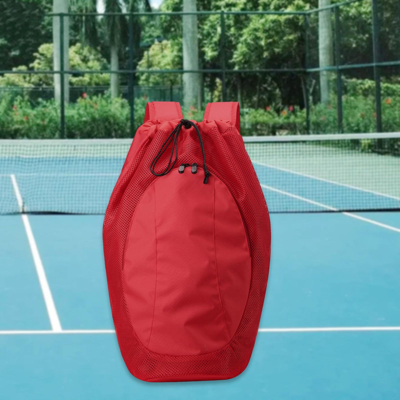 Zaino con Coulisse, Borsa Sportiva da Palestra, Tasca con Cerniera, Zaino da Spiaggia in Nylon, Borsa per Racchetta da Badminton, per Escursionismo,