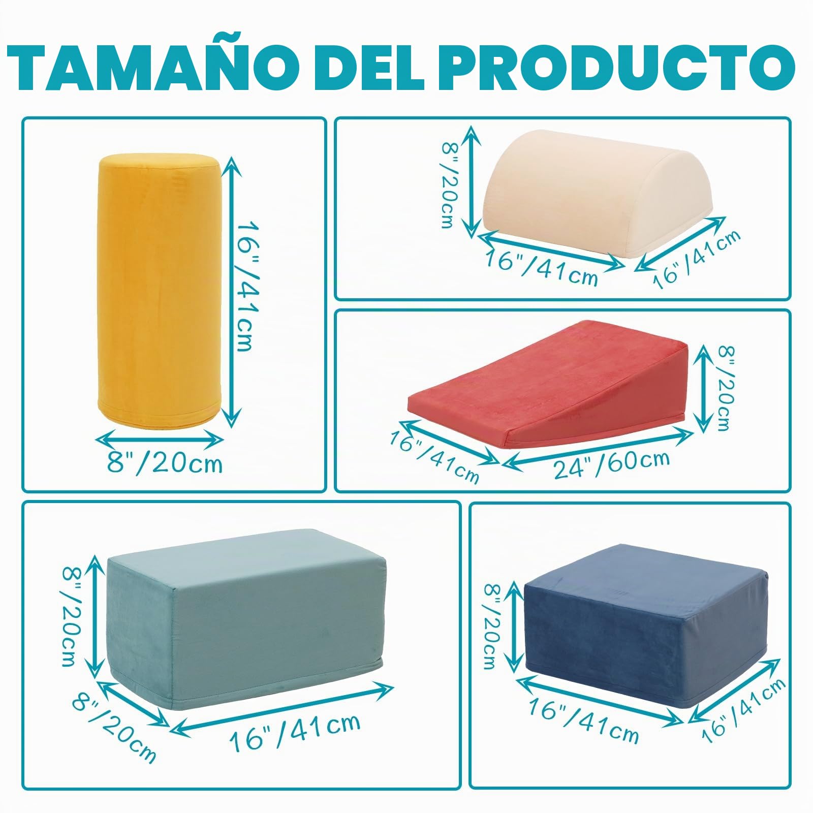 Bloques de Espuma, Juego Psicomotricidad de 5 Bloques para Pequeños, Juguetes de Construcción Pila Escalar Gatear, Suaves para Aprendizaje Temprano Habilidades Motoras, Multicolor