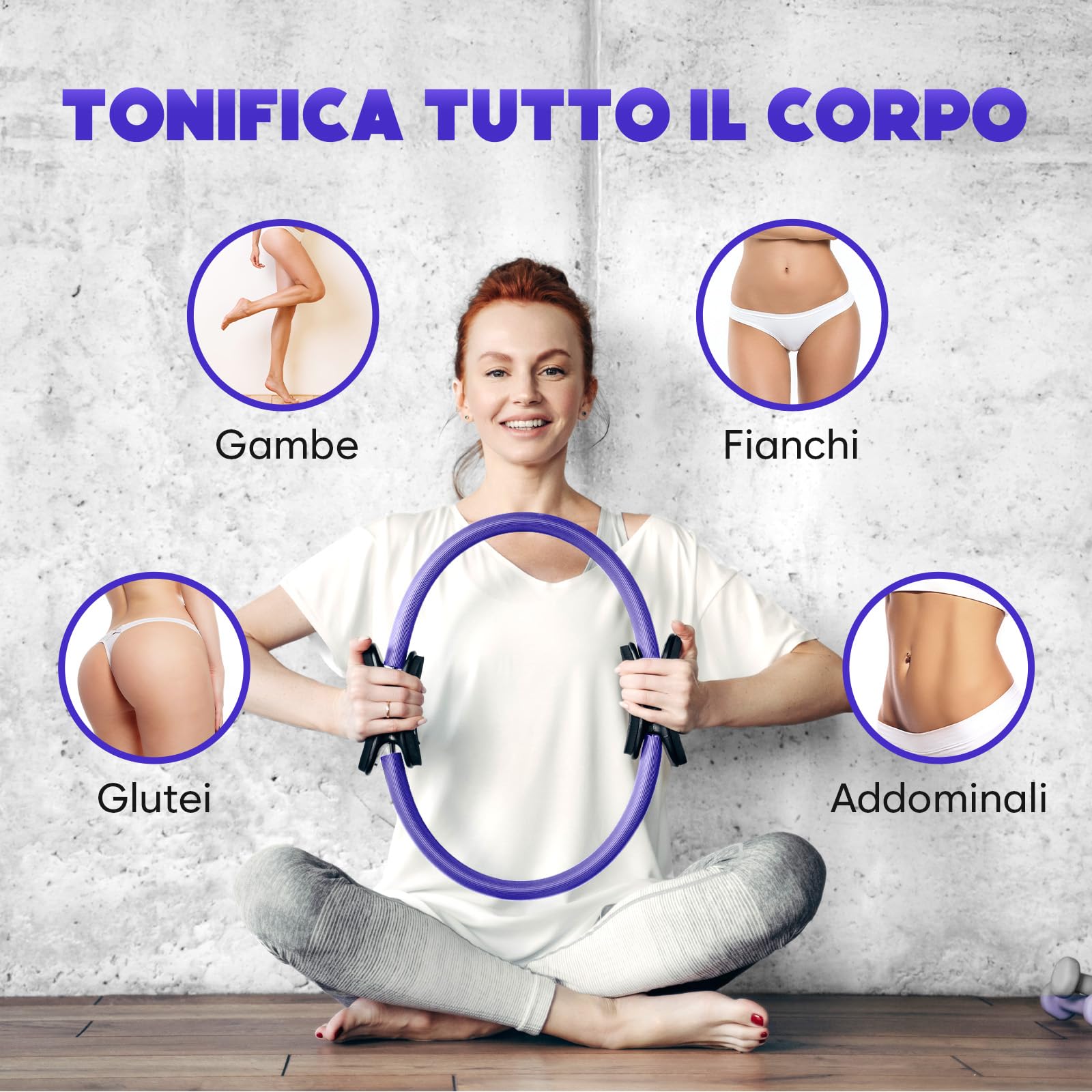 Kit Pilates – Pilates Essential Kit con Cerchio da 14", Mini Palla, 4 Fasce Elastiche, Poster & Borsa – Set Allenamento Completo per Tonificare e Rafforzare a Casa o in Viaggio