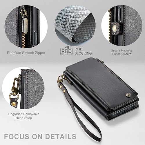 Miniatura 5 de Defencase Funda para iPhone 13, bloqueo RFID para iPhone 13, funda tipo cartera para mujeres y hombres con soporte para tarjeta de crédito, bolsillo